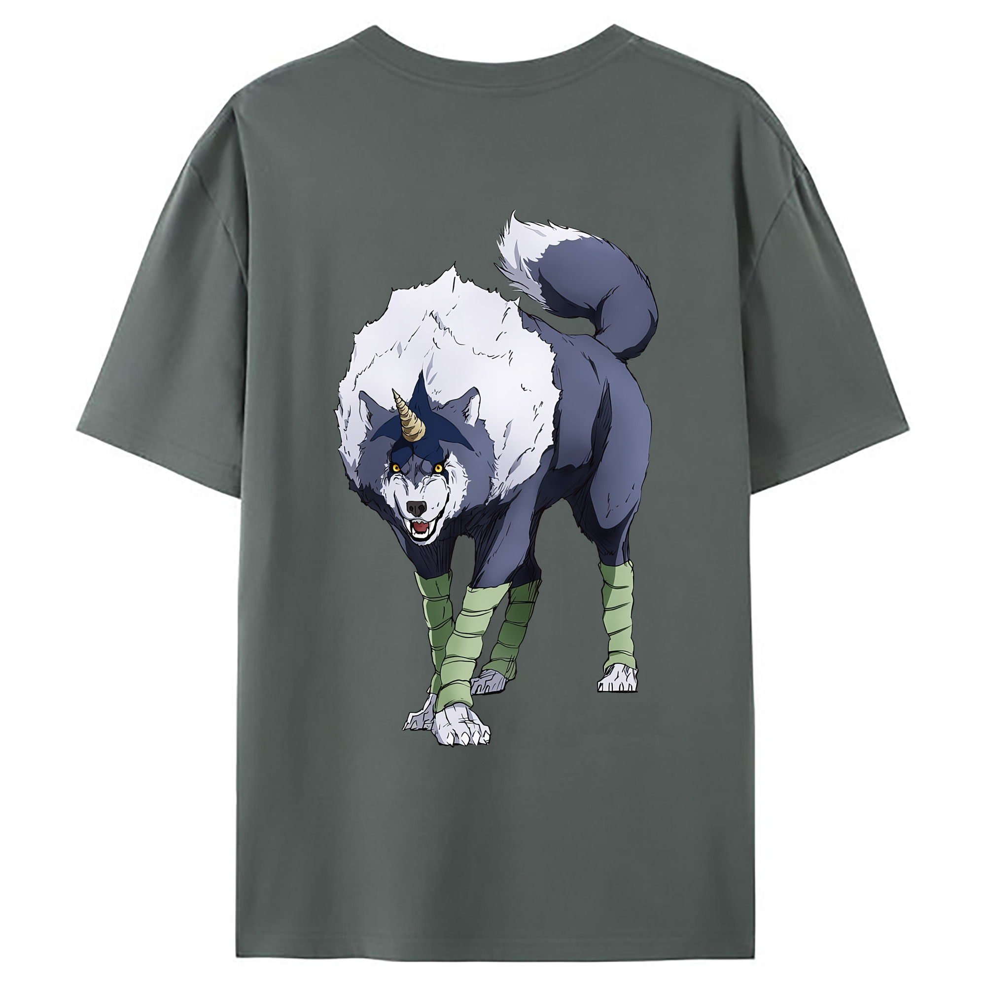 （画像用） 転スラ Regarding Reincarnated to Slime 綿100％ メンズ半袖Tシャツ（バックプリント） 通気性